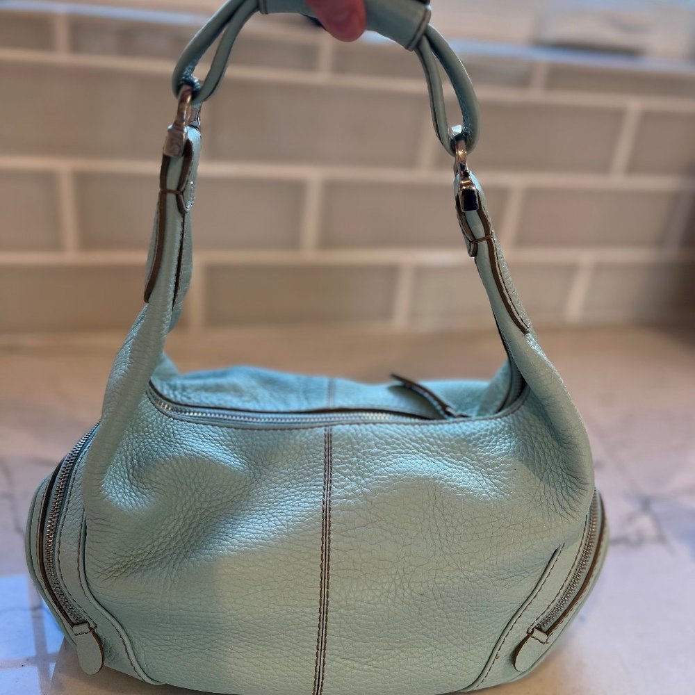 Tod's Charlotte Light Blue Leather Mini Hoho